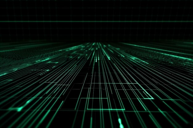 abstract neon green laser beams over a dark background ultraviolet spectrum generative ai