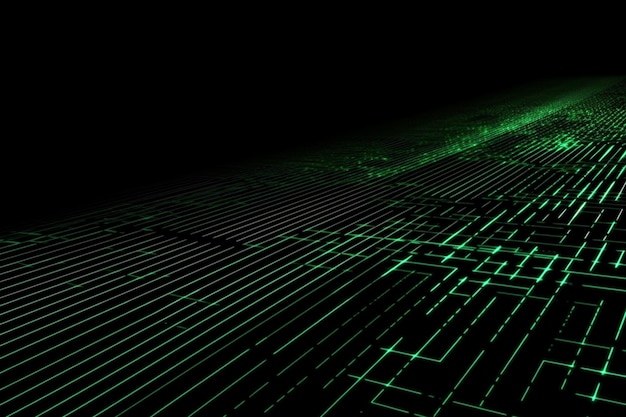 abstract neon green laser beams over a dark background ultraviolet spectrum generative ai
