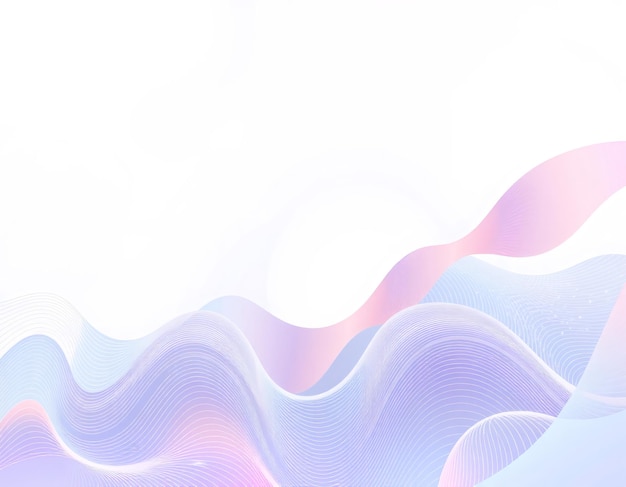 abstract pastel colored wavy lines on white background