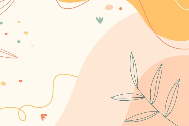 Abstract Pastel Composition with Floral and Organic Elements