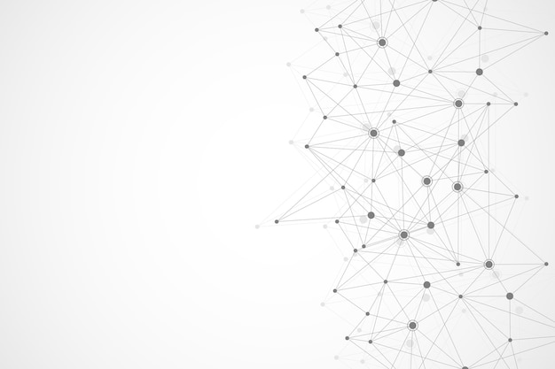 abstract polygonal background with connected lines and dots minimalistic geometric pattern molecule ...