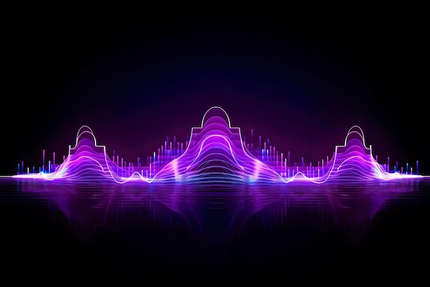 Abstract purple digital dynamic water drop wave on dark Wallpaper