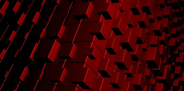 Abstract Red and Black Geometric Blocks