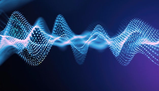 Abstract sound wave particles 3d