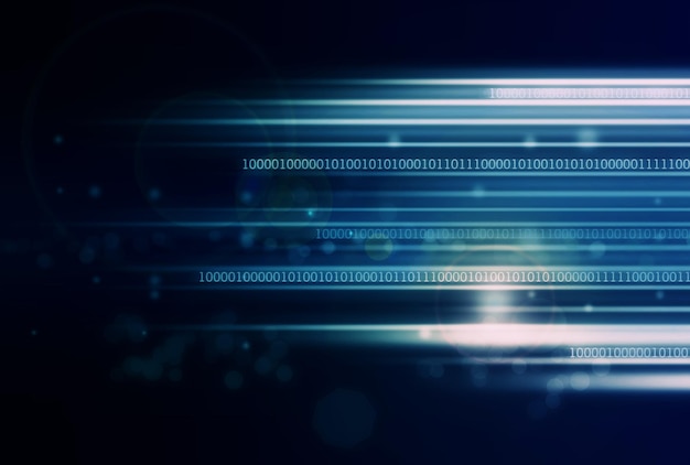 Abstract technology and digital background or metaverse with numbers lights and symbol Effect futuristic or connection with network matrix or innovation with ai programming data or cybersecurity