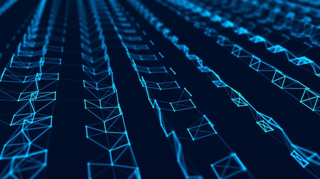 Abstract technology background Network connection structure Big data digital background 3d rendering