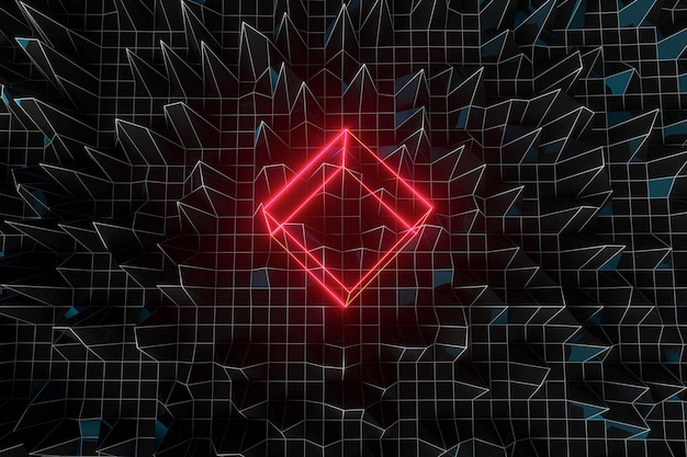Abstract uneven background fragments and lines 3d rendering
