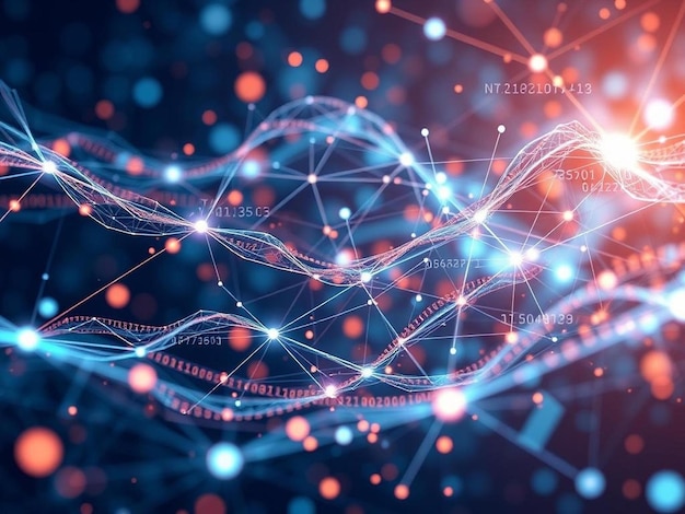 abstract visualization of machine learning algorithms and data analysis in artificial intelligence