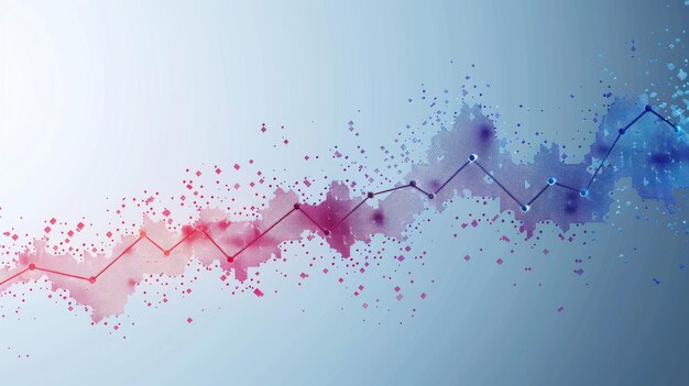 Abstract Watercolor Line Graph Illustrating Growth and Progress