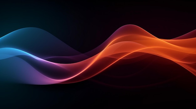 abstract wave motion pattern on dark blue background wallpaper for digital technology ai generated