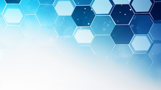 Abstract white and blue hexagon background science