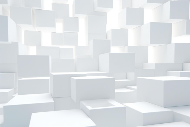 Abstract White Cubes Background