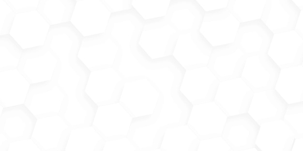 Abstract white hexagon concept background hexagons top view