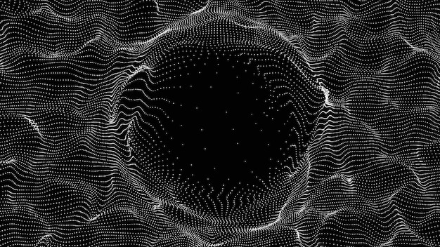 abstract wireframe tunnel blue wormhole 3d portal grid futuristic fantasy funnel 3d rendering
