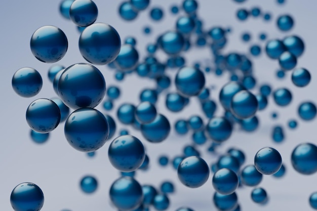 abstraction. patterns of blue sphere on a white background. 3d render. 3d illustration