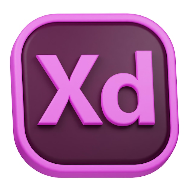 adobe xd 3d icon isolated on the white background