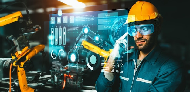 advanced robot arm system for digital industry and factory robotic technology