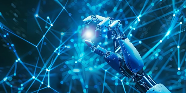 Advanced Robotic Hand in a Futuristic Network