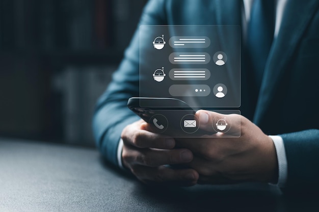 AI Chatbot intelligent digital customer service application concept computer mobile application uses artificial intelligence chatbots automatically respond online messages to help customers instantly