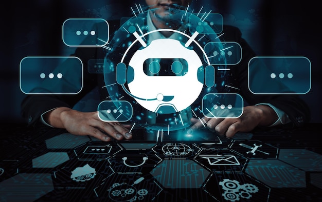 Ai chatbot smart digital customer service application concept uds