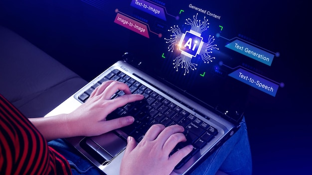 Ai tech using Internet connect Chatgpt Chat with AI Artificial Intelligence to generate content