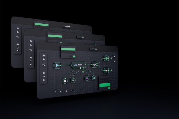 AI workflow automation artificial intelligence software interface nodes triggers data tool dashboard