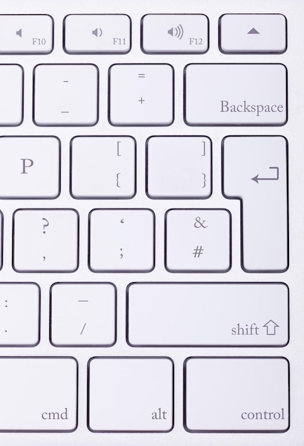 Aluminium keyboard close up. High end product