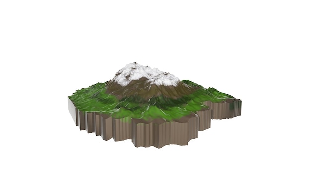amazing floating island with natural mountain landscape 3d float rock and grass with beautiful countryside scenery 3d render