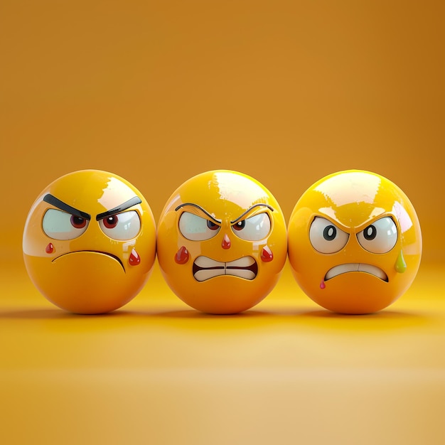 Angry emoji vector set Emoji angry face with different facial expression like mad irritated pisse