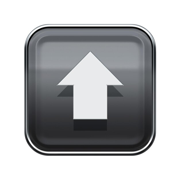 Arrow up icon glossy grey