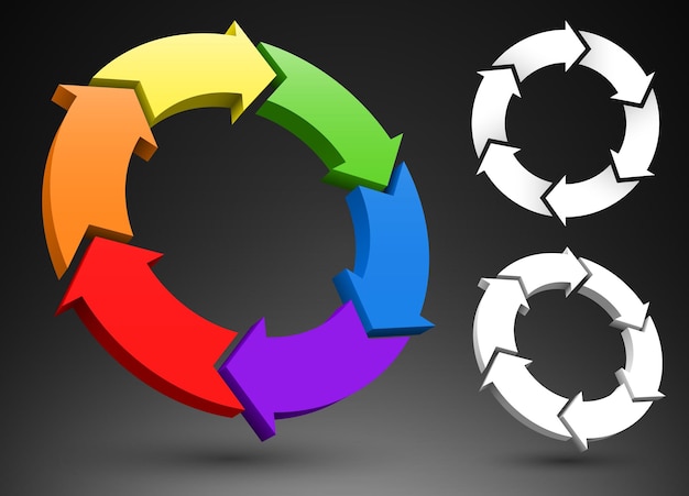 Arrows color wheel 3D logos