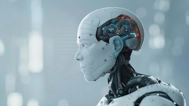 Artificial Intelligence A Futuristic Vision of Robot with Exposed Brain