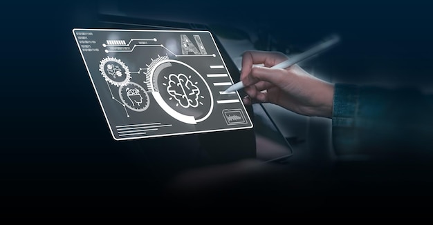 artificial intelligence AI artificial things brain circuit Customer service data engineering and artificial intelligence AI prompt assignment technology AI chatbot and business intelligence