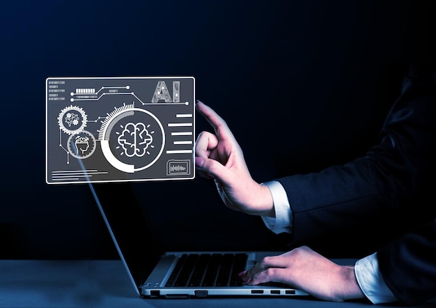 artificial intelligence AI artificial things brain circuit Customer service data engineering and artificial intelligence AI prompt assignment technology AI chatbot and business intelligence