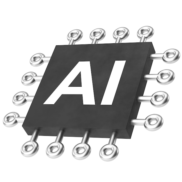 artificial intelligence ai chip 3d illustration