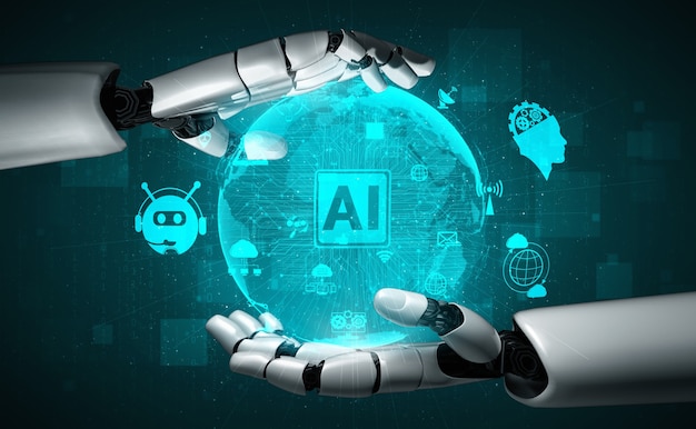 artificial intelligence ai research of robot and cyborg development

