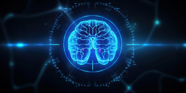 Artificial intelligence Brain Neural networks and Machine Learning Created With Ai