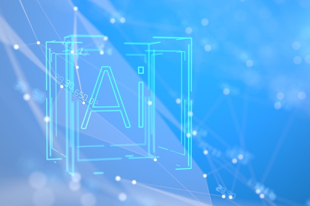 Artificial intelligence for communication Artificial intelligence for writing program code Artificial intelligence creates music Artificial intelligence for creating an image 3d render