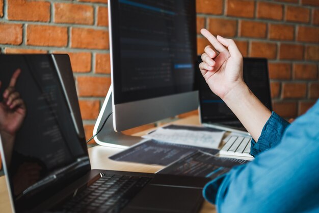 Asian man working from home using computer