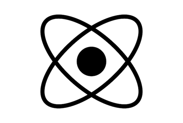 atom flat app icon minimalist web symbol black sign