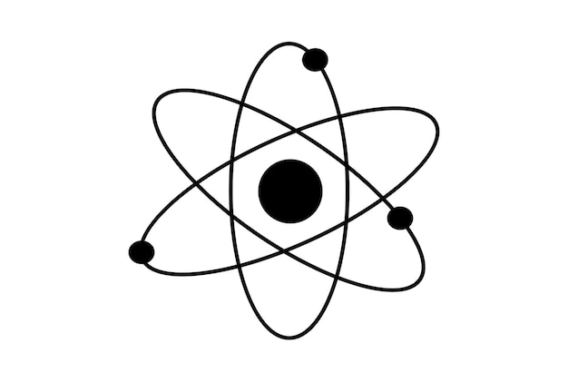 atomic flat outline icon science symbol art sign artwork