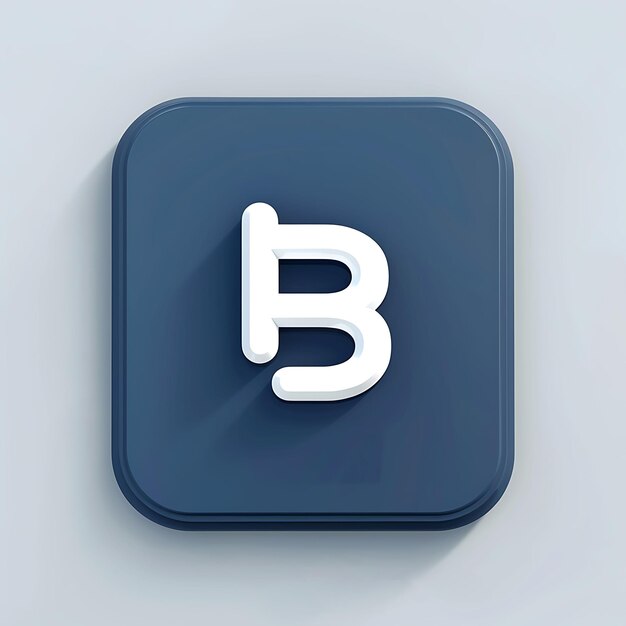 B2 Bluetooth Signal With a B Symbol Signal Is Dark Blue Symbo Model Object on Clean Background