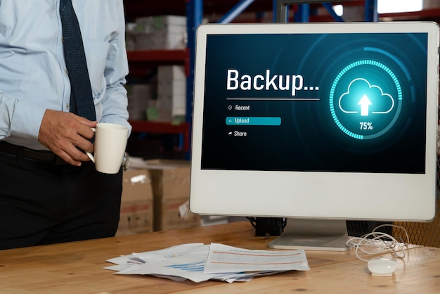 backup storage data internet technology business concept snugly