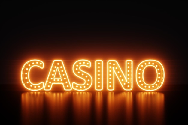 Banner for the site the inscription casino gambling blank for advertising poster website header modern design 3d illustration 3d render copy space