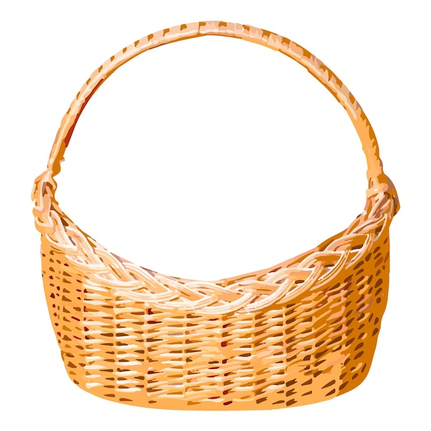 Basket png sticker realistic illustration on transparent background