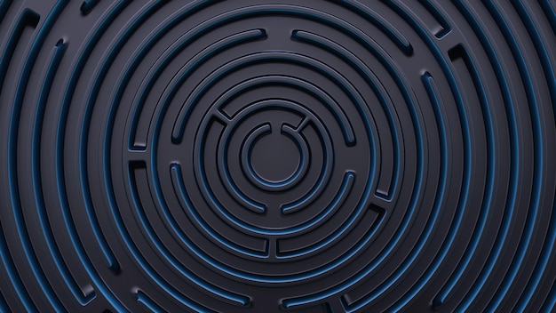 Beautiful futuristic background Ring labyrinth Top view