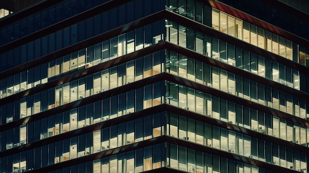 beautiful modern and contemporary architecture with geometric structures at the blue hour