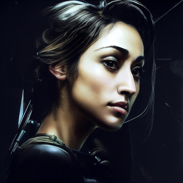 beautiful woman portrait closeup illustration
