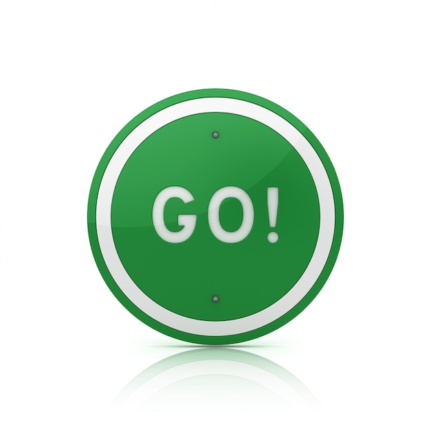 Biển báo đường với từ GO!