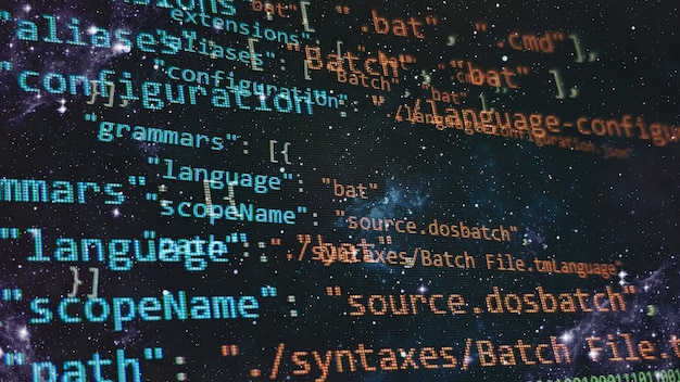 Big data and Internet of things trend. Python code computer screen. Mobile application design Concept.